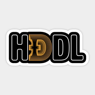 Hodl Dogecoin gold modern typography art gift Sticker